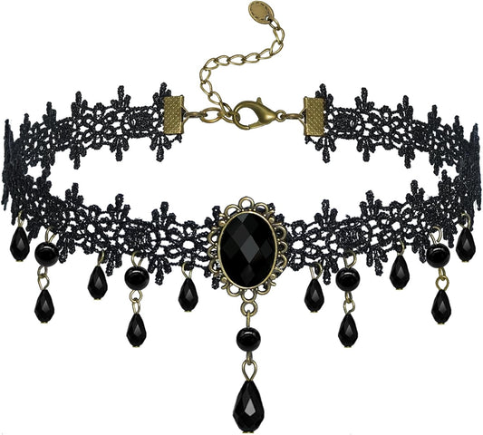 Gothic Velvet Lace Choker – Crystal Relic