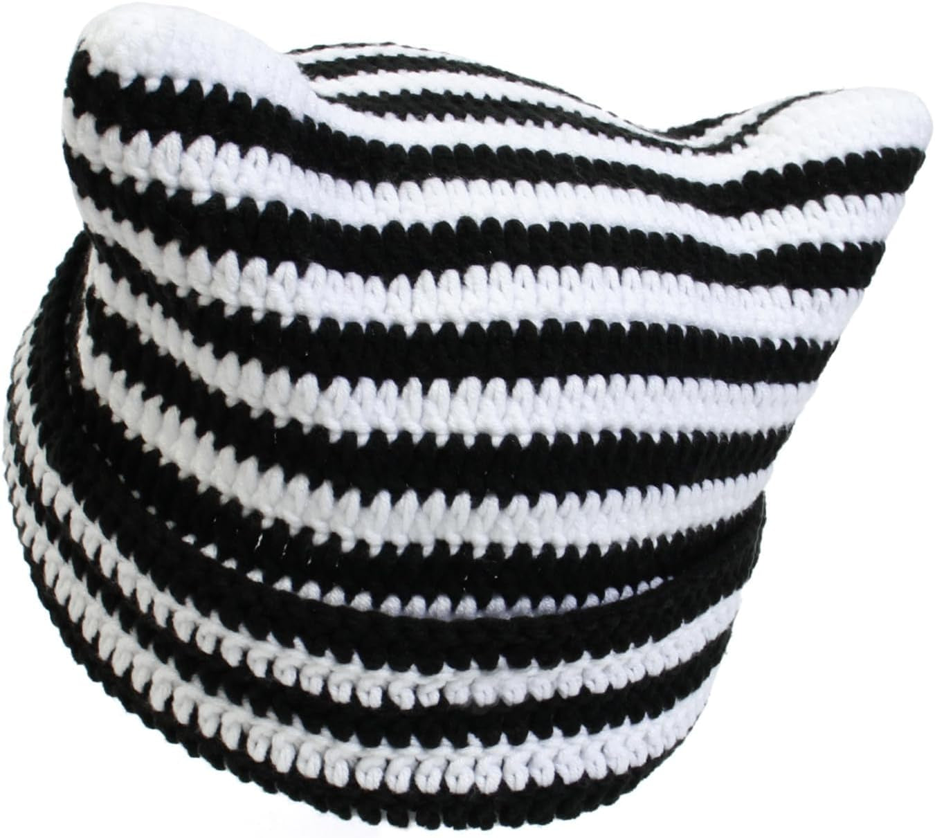 Crochet Cat Hat for Women Grunge Accessories Cat Ear Beanie Women Vintage Fox Hat Slouchy Beanies Women