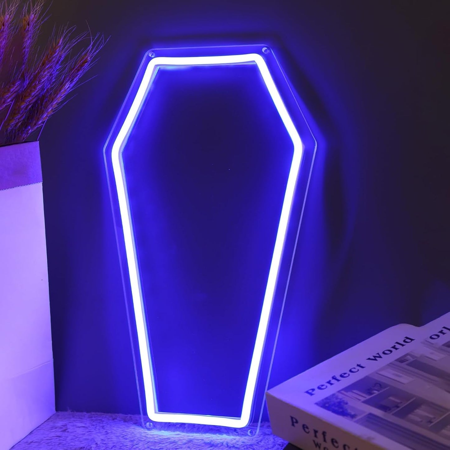 RIP Neon Coffin Mirror โ Purple Crypt LED ๐ชฆ๐ - Noctura