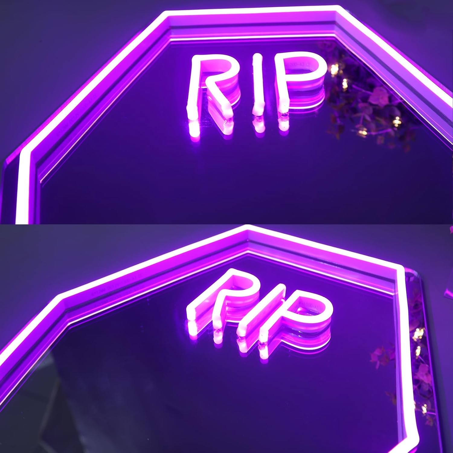 RIP Neon Coffin Mirror – Purple Crypt Glow 🪦💜  