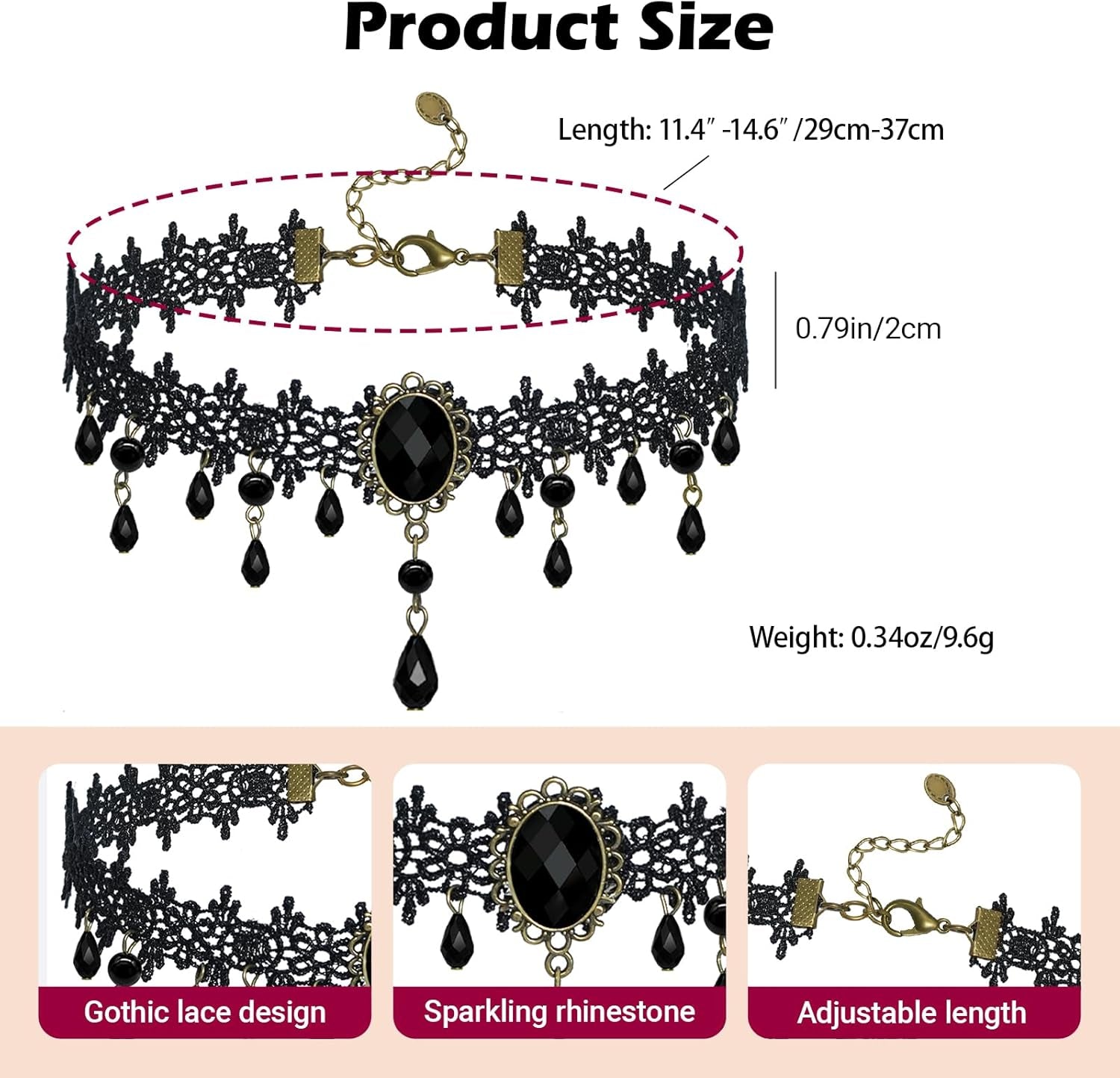 Gothic Velvet Lace Choker – Crystal Relic