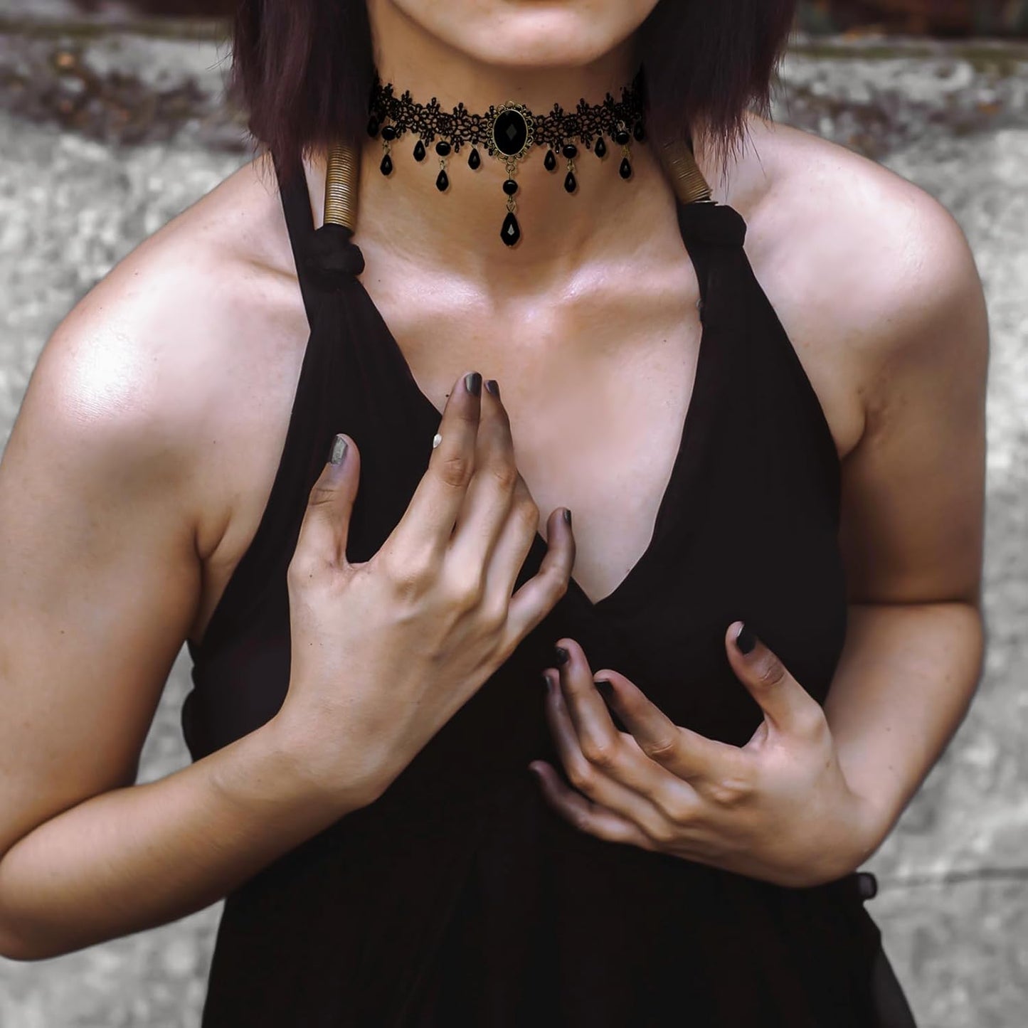 Gothic Velvet Lace Choker – Crystal Relic