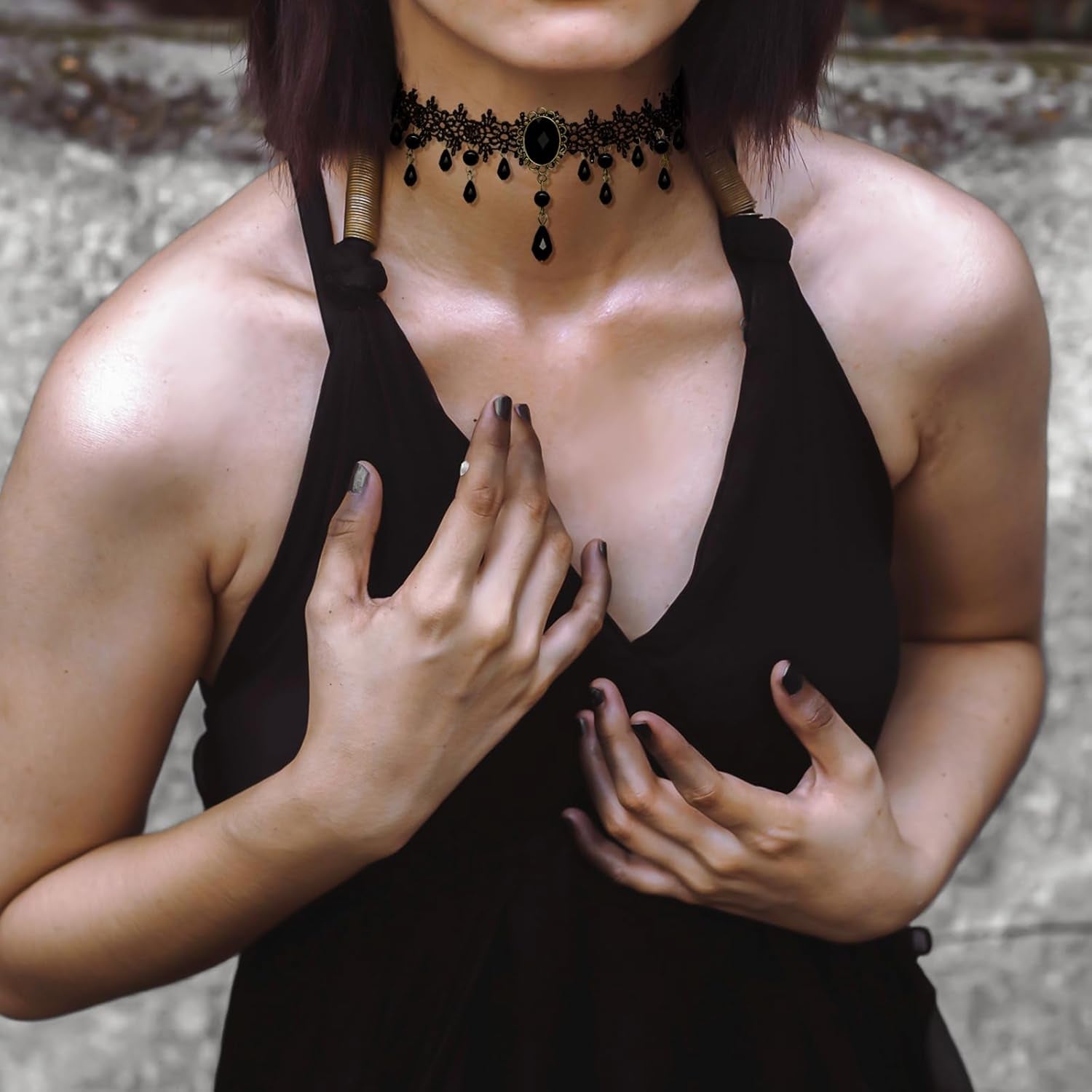 Gothic Velvet Lace Choker – Crystal Relic