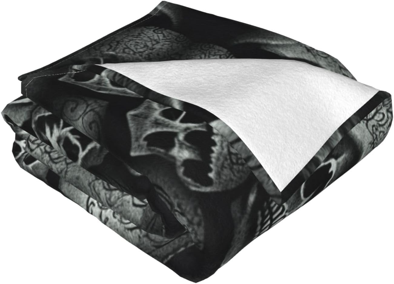 Black Skull Micro Fleece Blanket – Ultra-Soft Goth Throw 💀