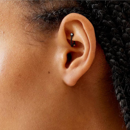 3 Pcs 316L Stainless Steel 16G Tragus Helix Rook Piercing Jewelry with Chain, Cartilage Earrings for Women, Belly Button Ring Vertical Labret Lip Piercing Jewelry