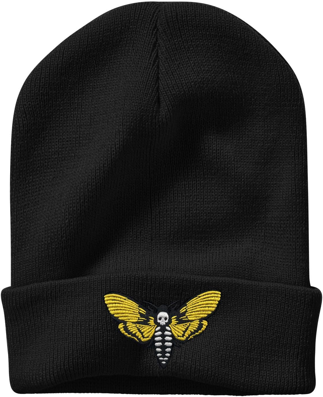 Cute Frog Skeleton Embroidered Beanie Knit Hat for Men Women, Halloween Goth Graphic Winter Black Skull Cap