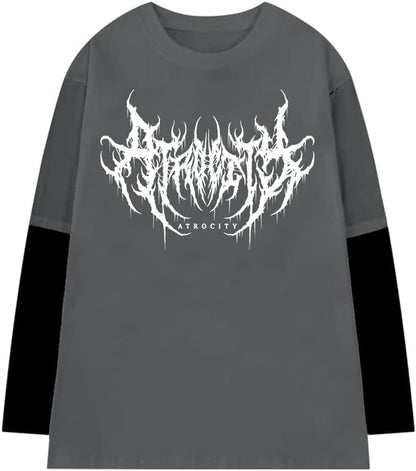 Two-Piece Goth Shirt – Long Sleeve Alt Top