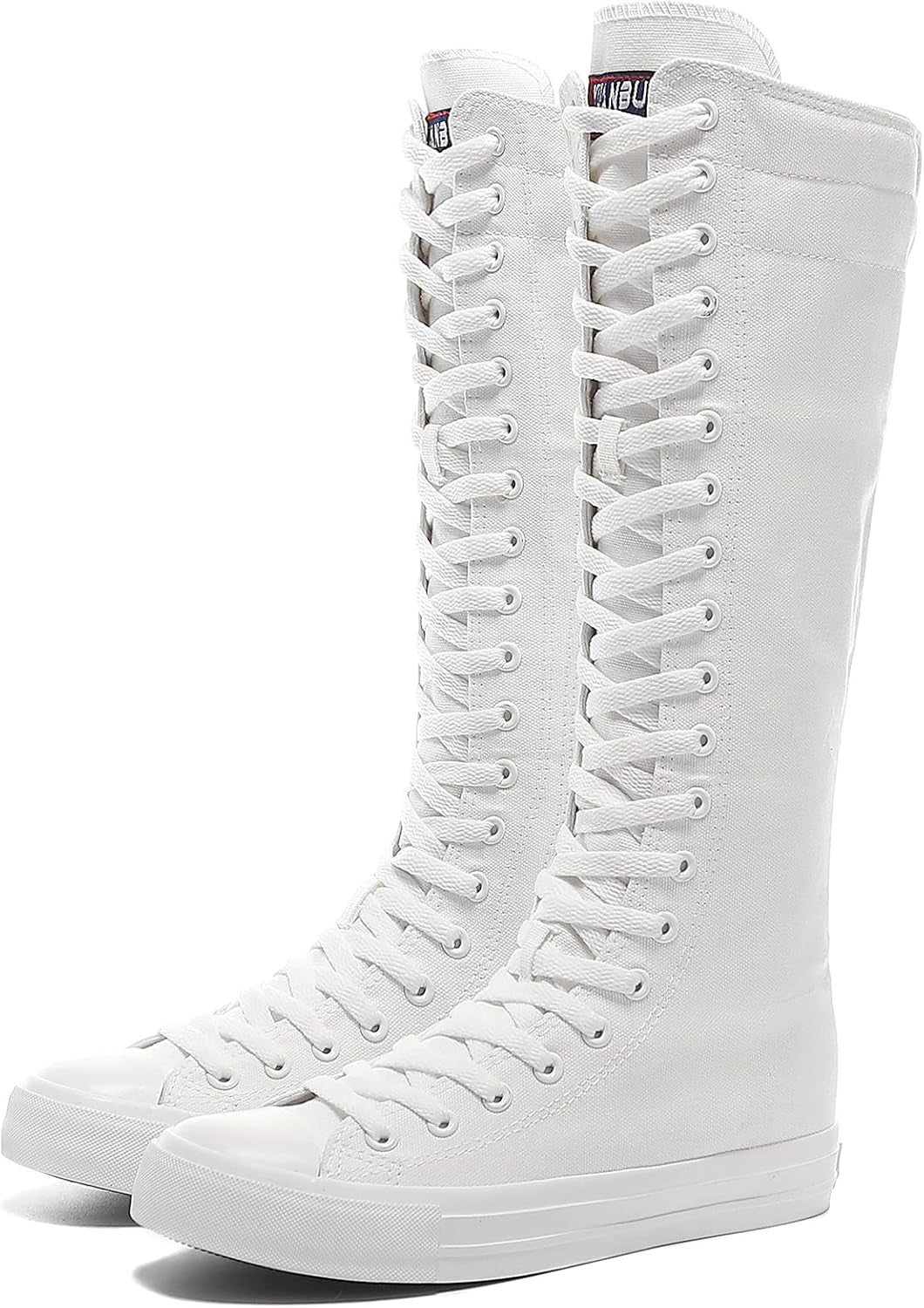 Midnight Riot Canvas Knee Boots – Lace-Up Zip High-Top