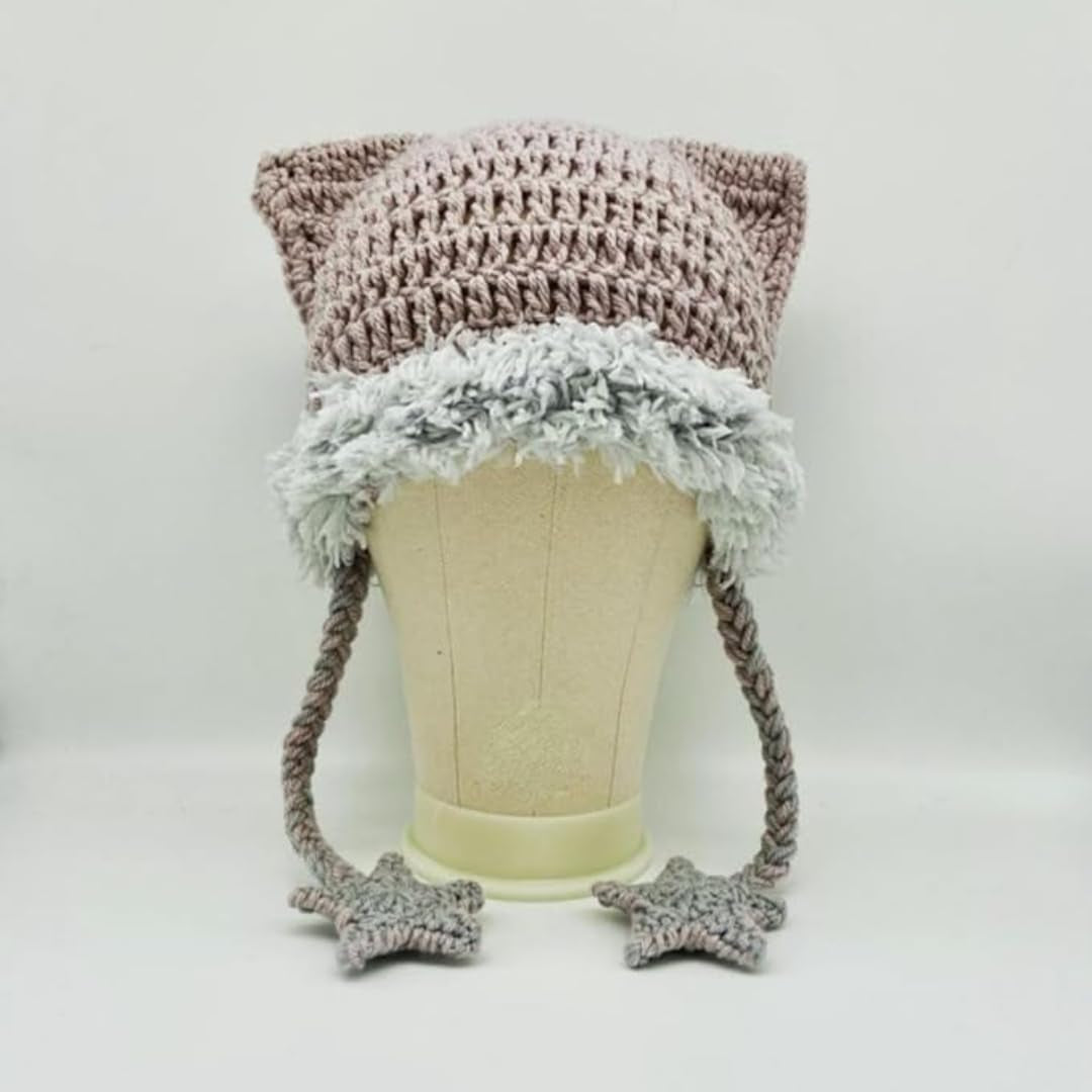 Beanies Cat Beanie Y2K Beanie Goth Knit Hat Grunge Crochet Hats for Women Y2K Accessories