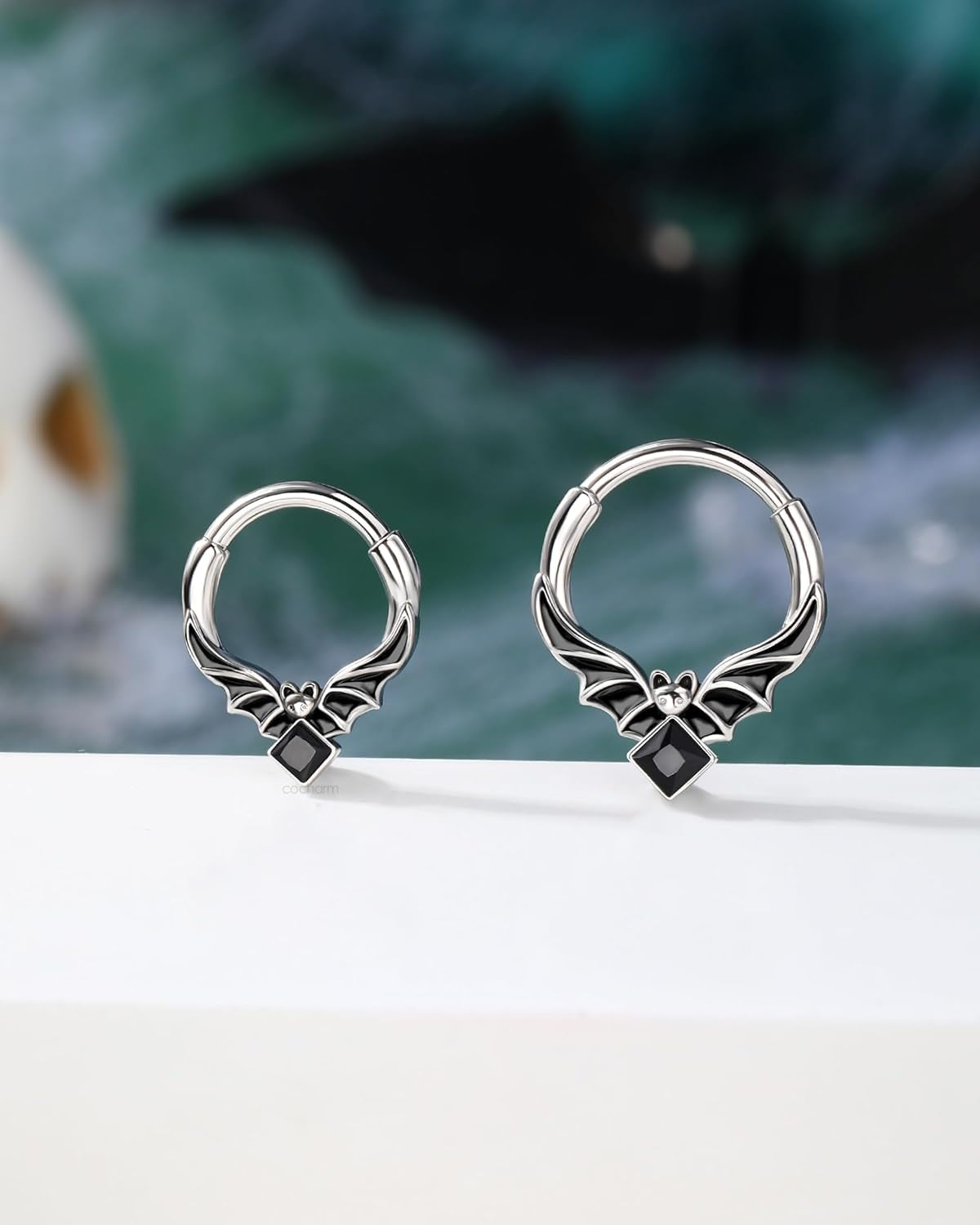 Halloween Septum Rings 16G Bat Septum Jewelry Dainty Helix Daith Earrings for Women Stainless Steel Helix Daith Piercing Jewelry