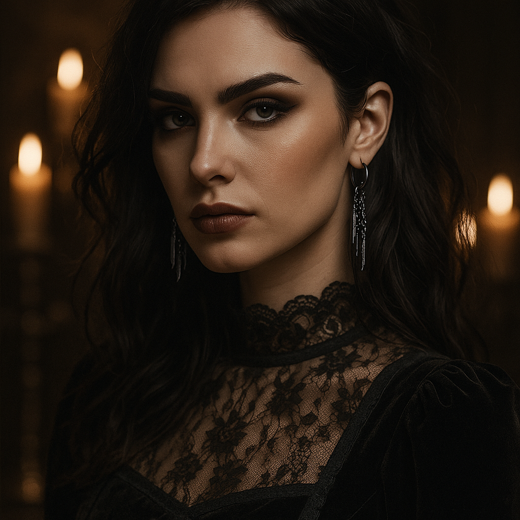 Stainless Steel Punk Feather Drop Huggies