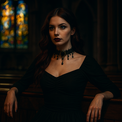 Gothic Velvet Lace Choker – Crystal Relic