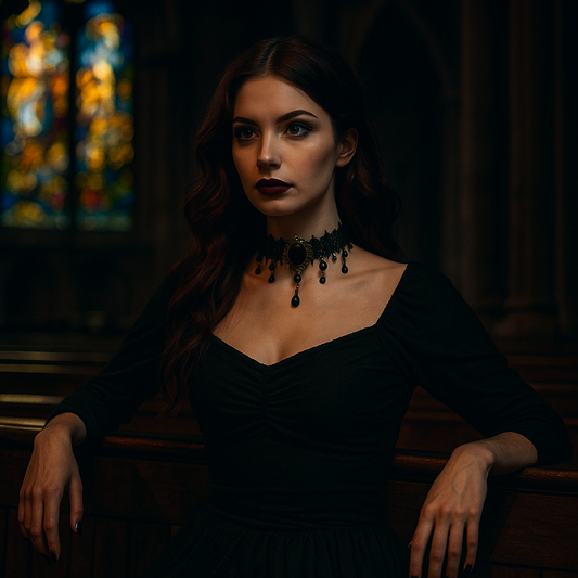 Gothic Velvet Lace Choker – Crystal Relic