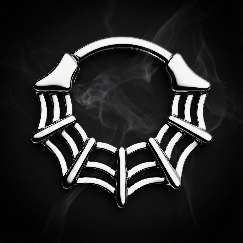 16G Spider Web - Septum Nose Ring