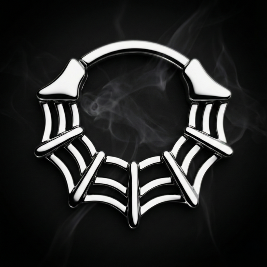 16G Spider Web - Septum Nose Ring