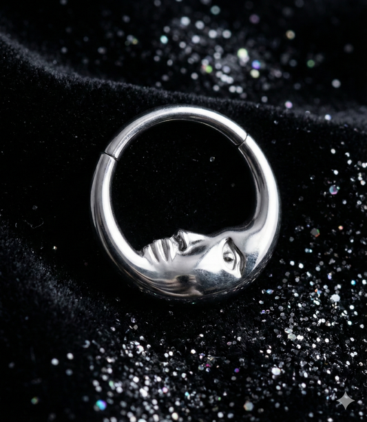 16G Moon Face - Titanium Septum Ring