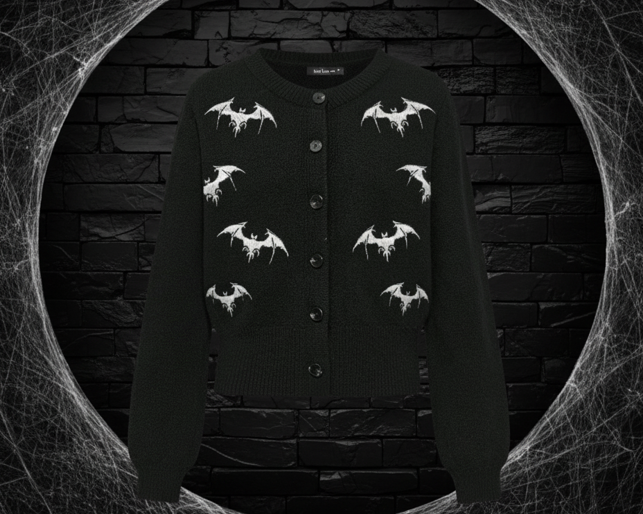 Bat Embroidery Knit Cardigan – ROMWE Goth
