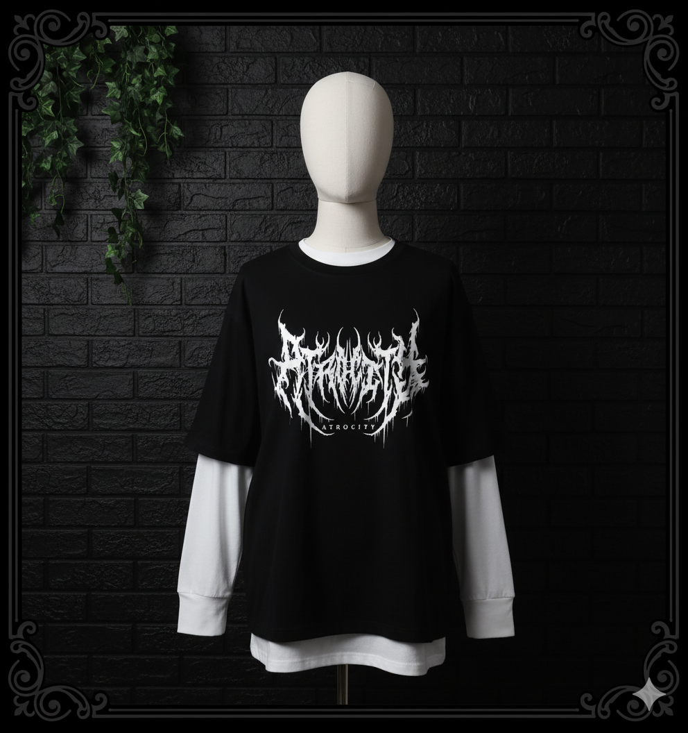 Two-Piece Goth Shirt – Long Sleeve Alt Top