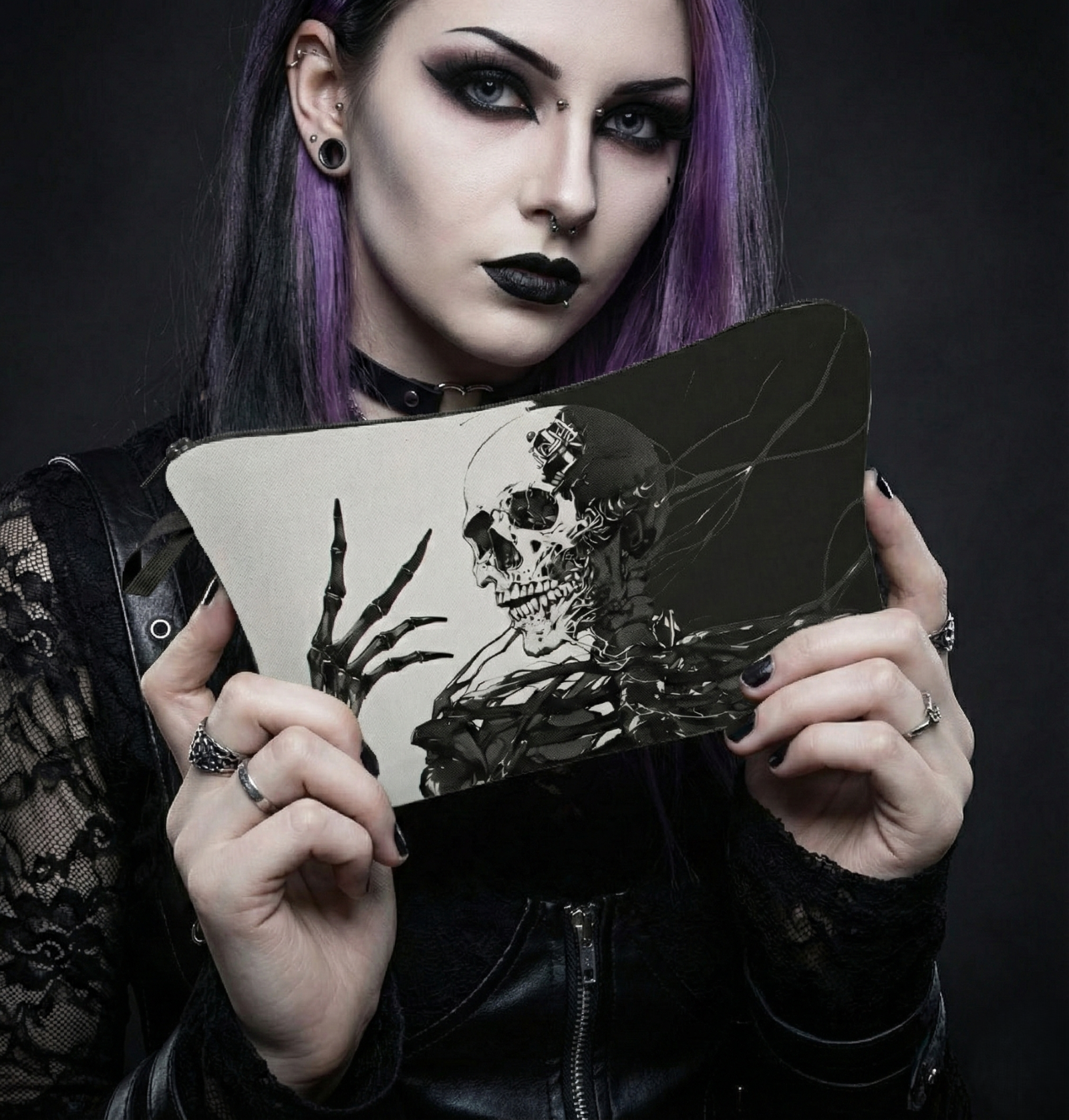 Gothic Skeleton Makeup Bag