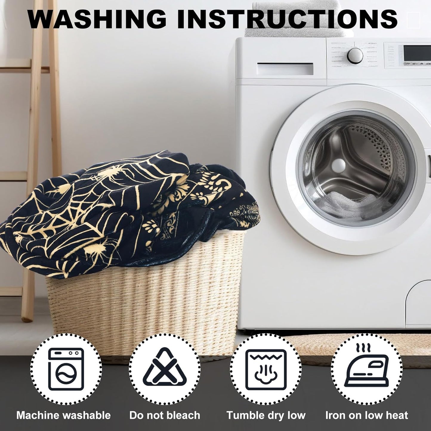 Victorian Spider Web Goth Throw Blanket