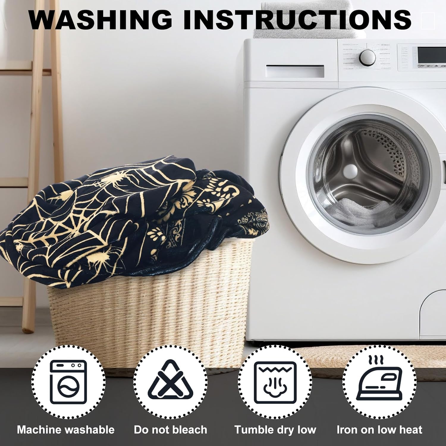 Victorian Spider Web Goth Throw Blanket