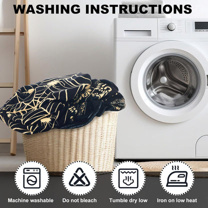 Victorian Spider Web Goth Throw Blanket