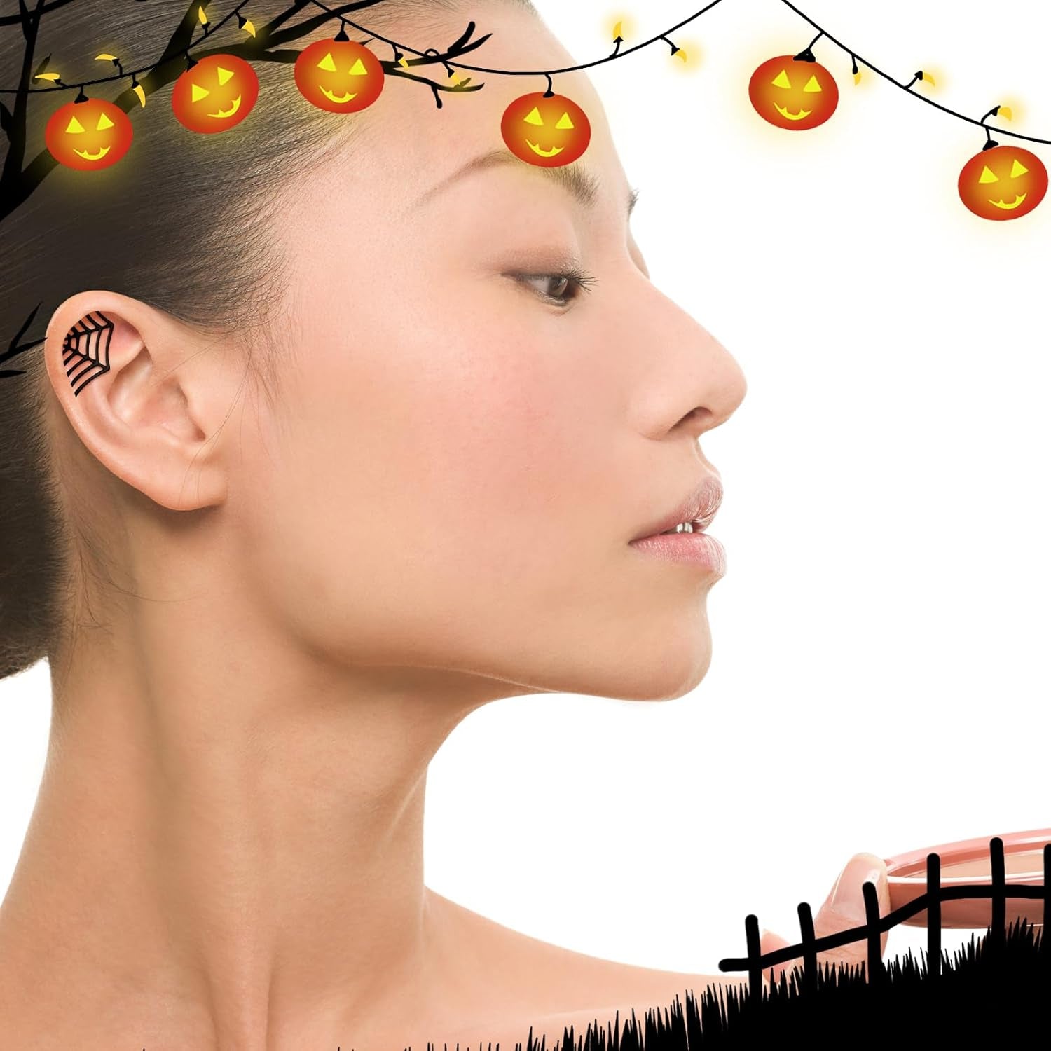 Spider Web Earrings for Women Spider Web Cartilage Earring Funny Fake Spider Punk Stud Earring Hip Hop Goth Halloween Piercing Earring Accessories Jewelry