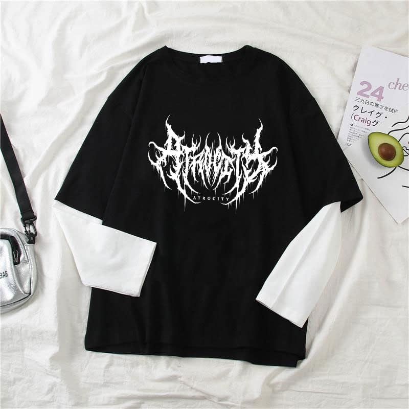 Two-Piece Goth Shirt – Long Sleeve Alt Top