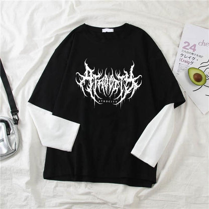 Two-Piece Goth Shirt – Long Sleeve Alt Top