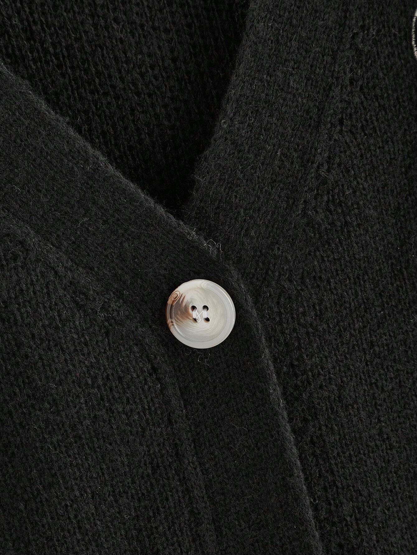 Snake & Moon Embroidered V-Neck Cardigan - Noctura