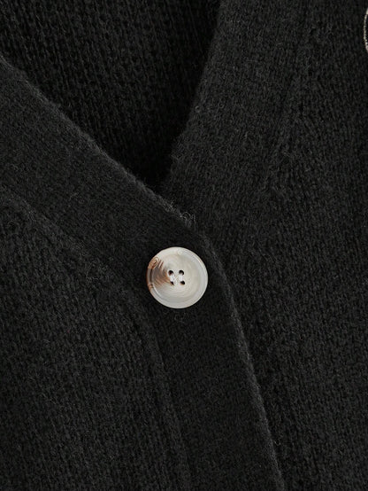 Snake & Moon Embroidered V-Neck Cardigan - Noctura