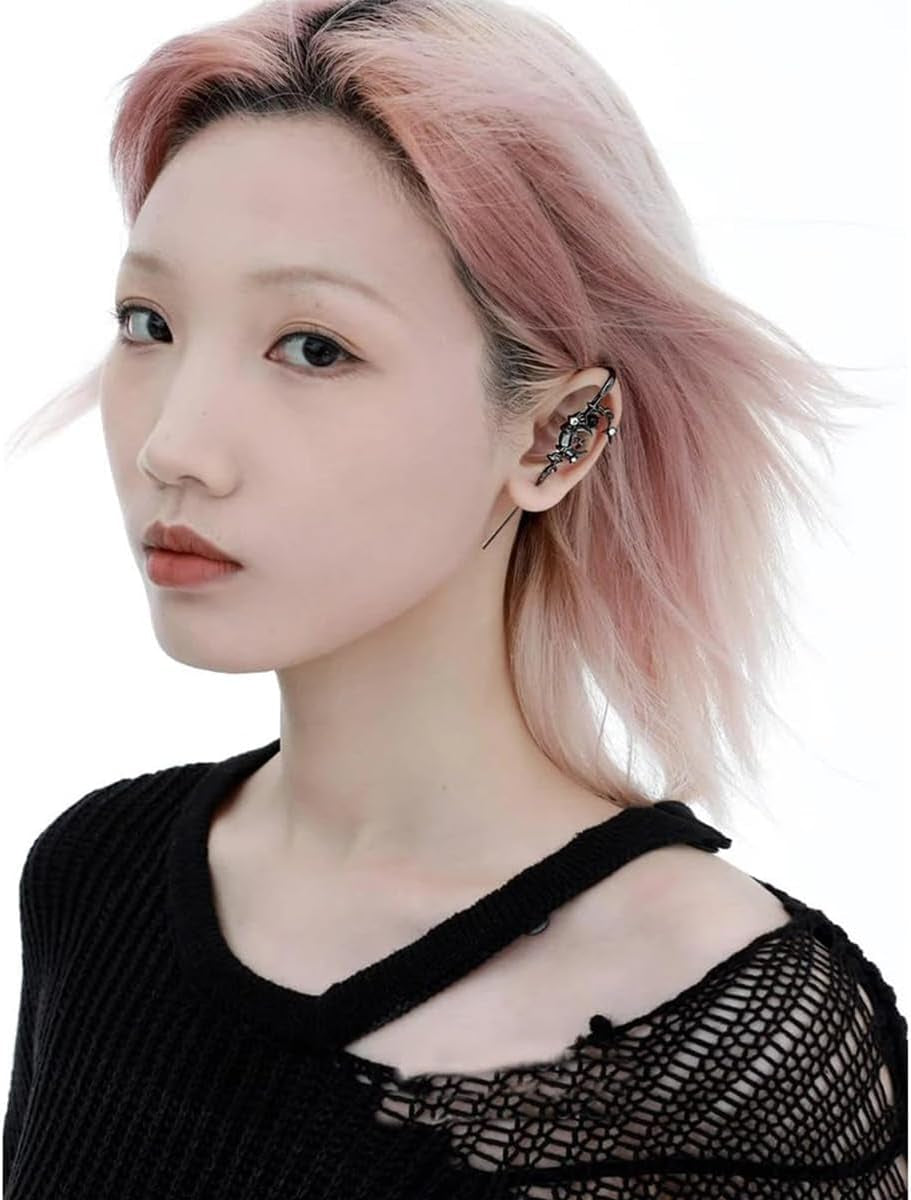 Myth of the Moon Ear Hook Earrings Goth Sword Earrings Punk Moon Needle Piercing Earring Star Earrings Halloween Jewelry