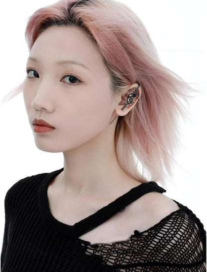 Myth of the Moon Ear Hook Earrings Goth Sword Earrings Punk Moon Needle Piercing Earring Star Earrings Halloween Jewelry