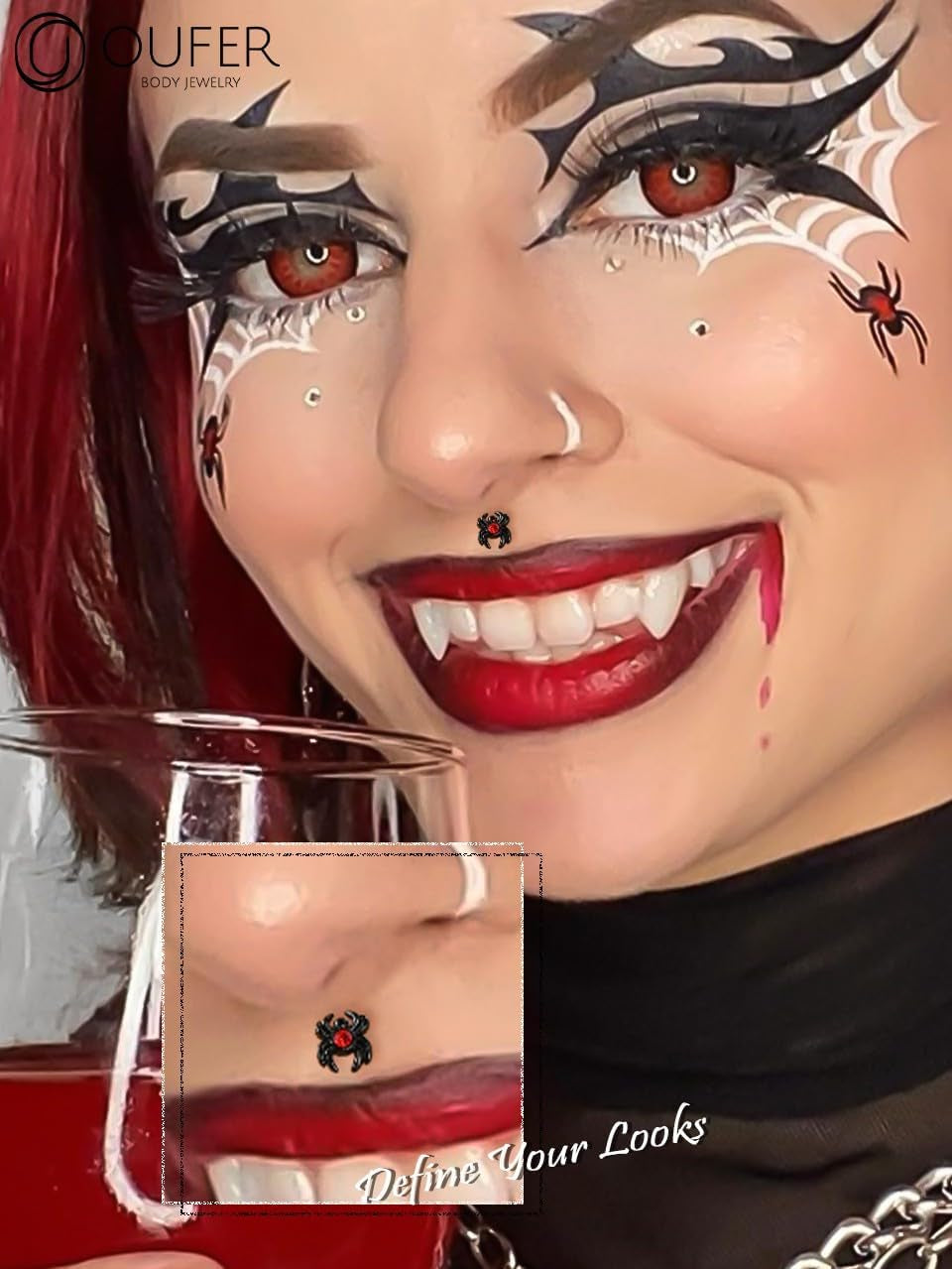 16G Lip Rings, 316L Stainless Steel Lip Piercing Jewelry, Internally Threaded Spider Labret Lip Jewelry, Helix Piercing Jewelry, Lip Rings for Women Men