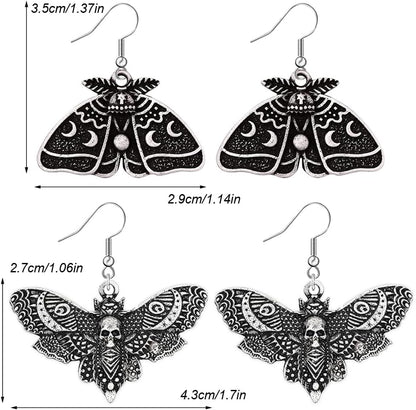 Butterfly & Luna Moth Earrings – 2 Pairs
