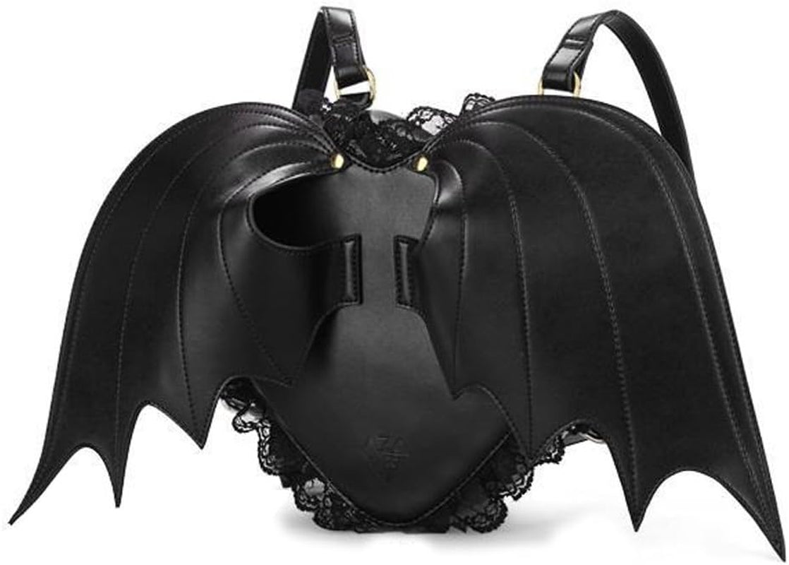 Black Bat Heart Wings Backpack