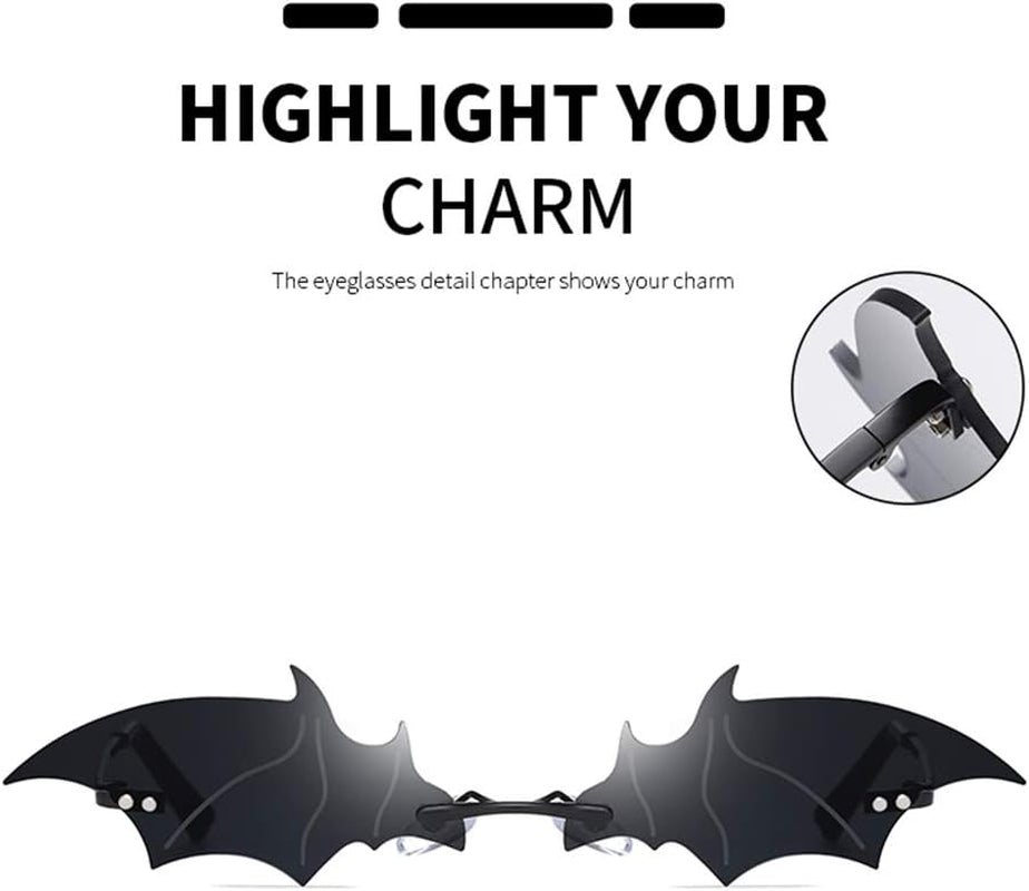 Rimless Bat Sunglasses – UV400