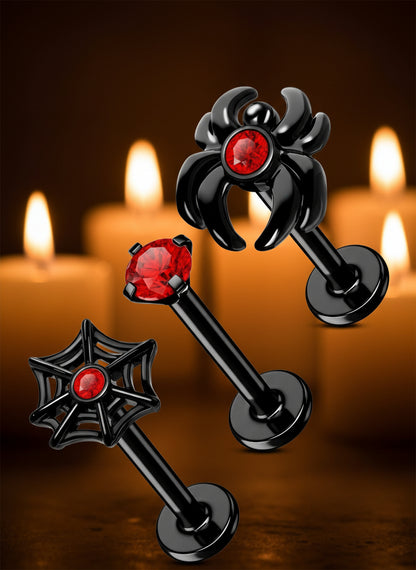 16G Lip Rings, 316L Stainless Steel Lip Piercing Jewelry, Internally Threaded Spider Labret Lip Jewelry, Helix Piercing Jewelry, Lip Rings for Women Men