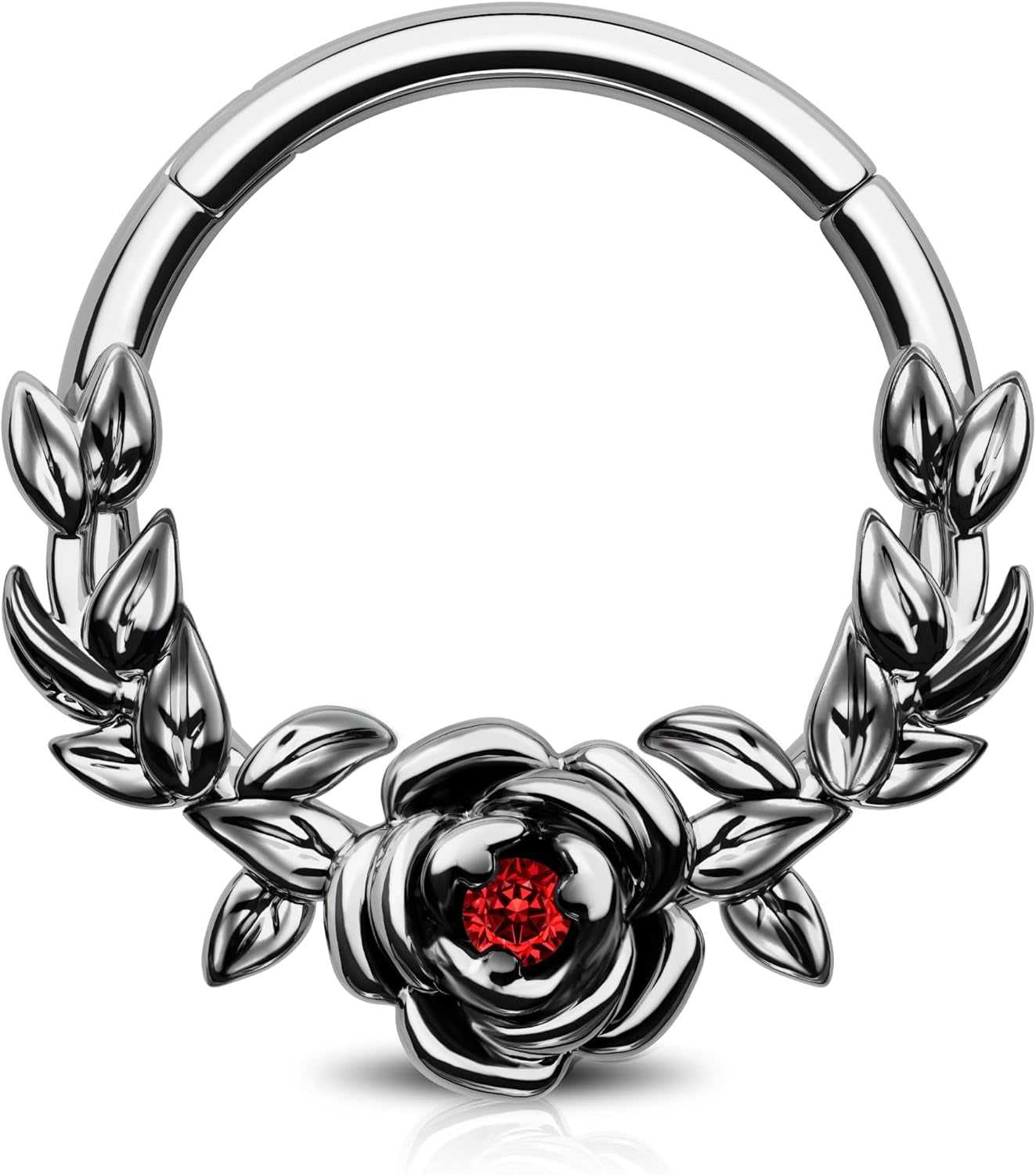 Halloween Cartilage Hoop Rose Hinged Segment Rings Gothic Septum Rings 16G Daith Piercing Jewelry Helix Tragus Piercing Jewelry for Women Men