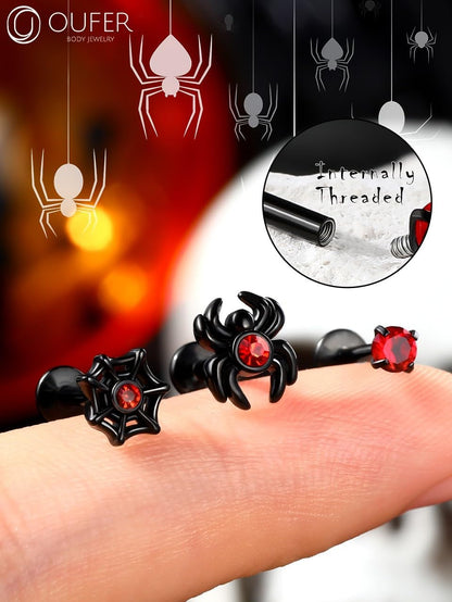 16G Lip Rings, 316L Stainless Steel Lip Piercing Jewelry, Internally Threaded Spider Labret Lip Jewelry, Helix Piercing Jewelry, Lip Rings for Women Men