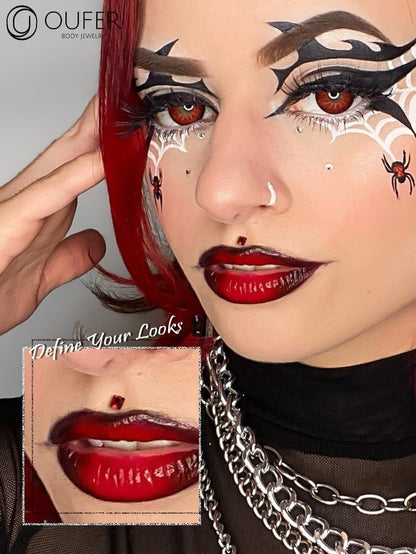 16G Lip Rings, 316L Stainless Steel Lip Piercing Jewelry, Internally Threaded Spider Labret Lip Jewelry, Helix Piercing Jewelry, Lip Rings for Women Men