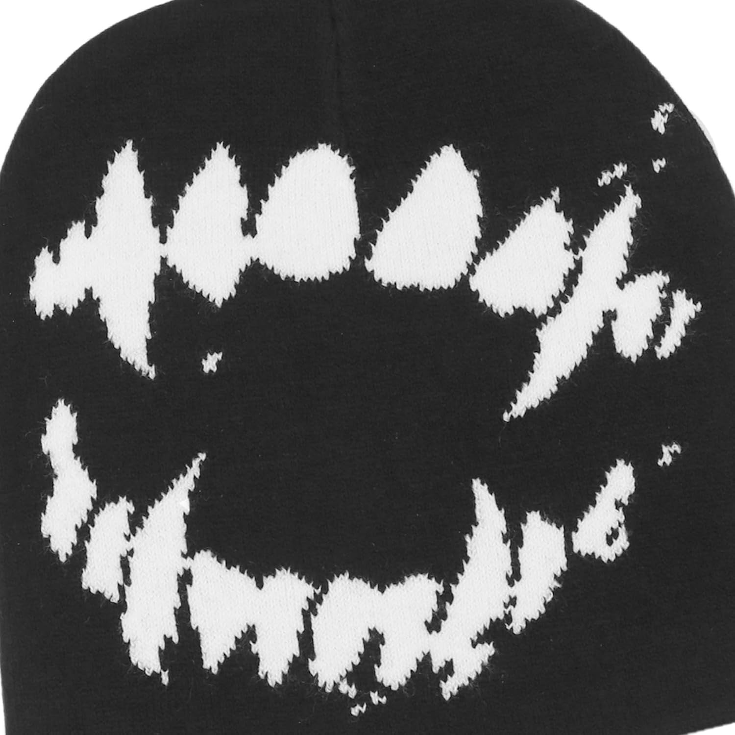 Unisex Y2K Knitted Beanie Hat Gothic Tooth Skull Cap Winter Warm Hat for Women Men Halloween