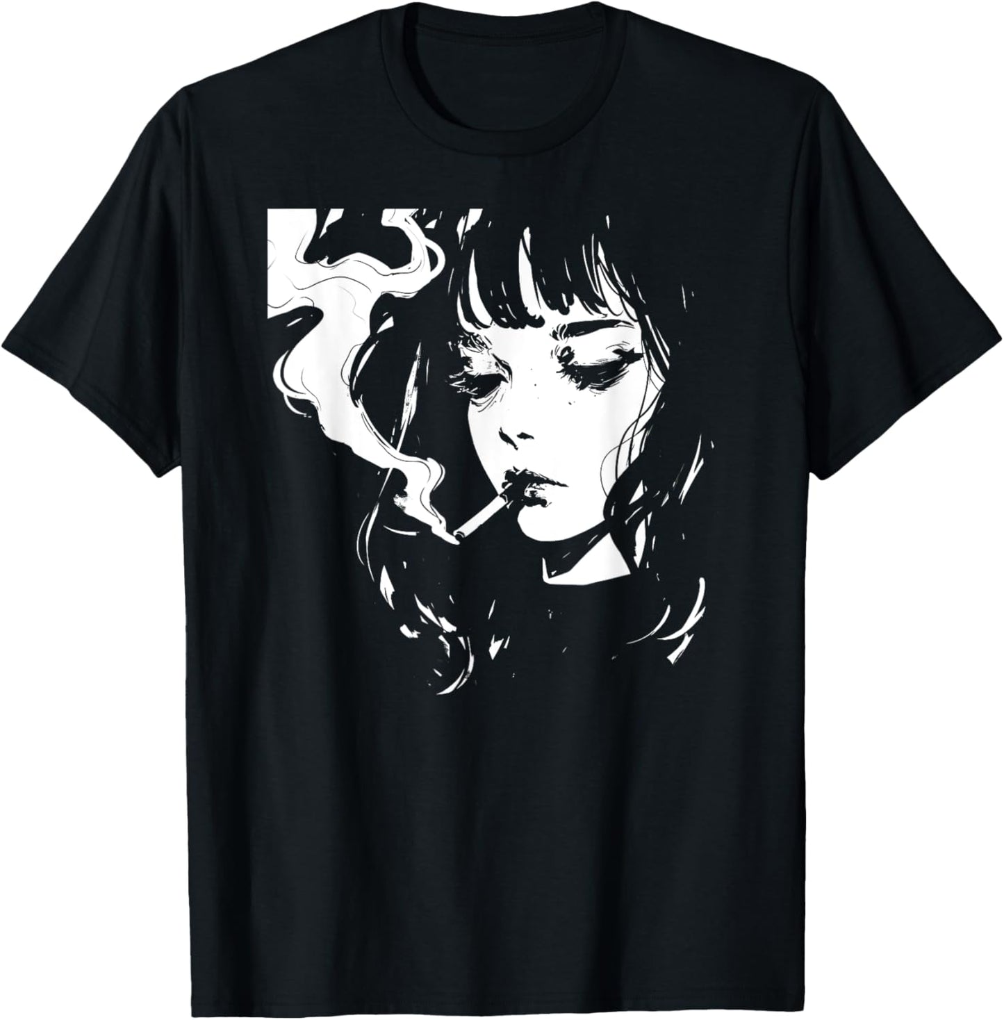Soft Grunge Kawaii Anime Girl Smoking Waifu Otaku Japanese T-Shirt