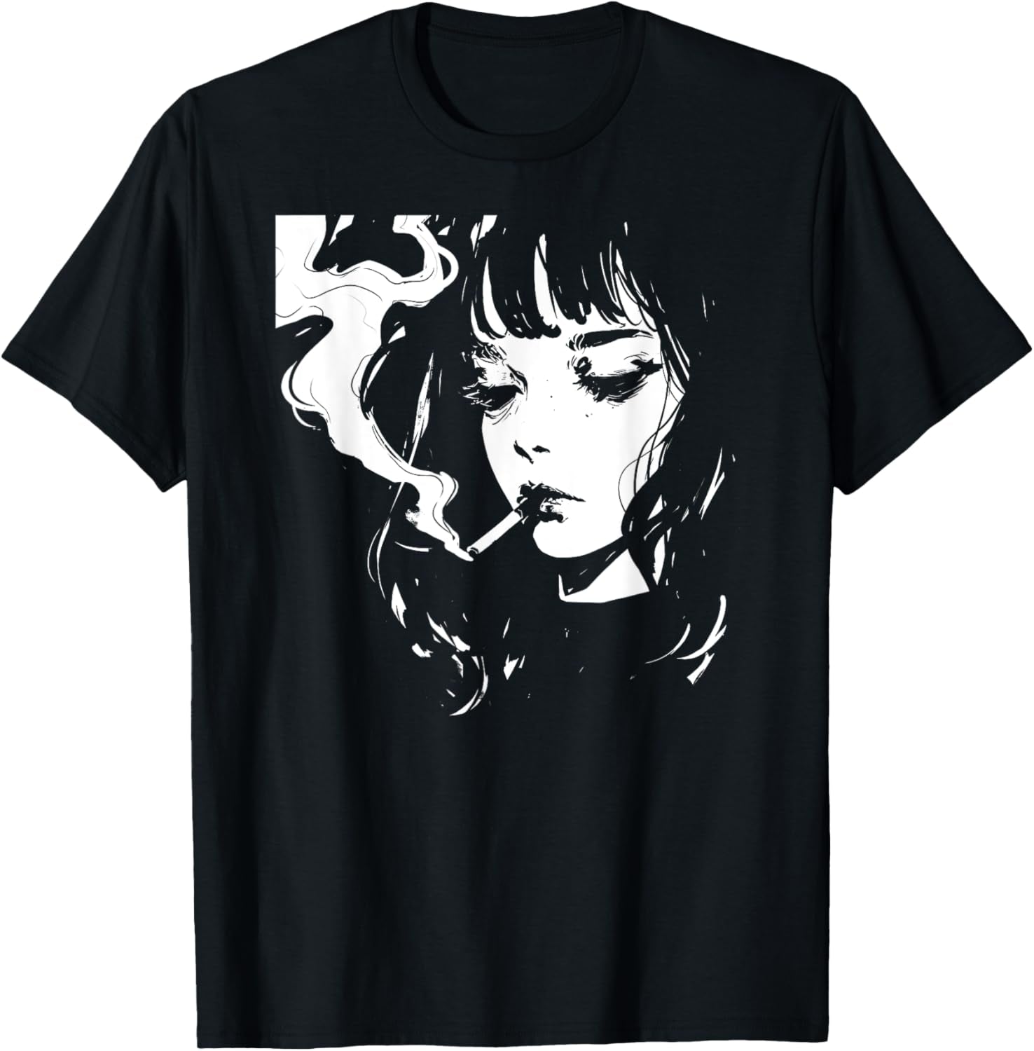 Soft Grunge Kawaii Anime Girl Smoking Waifu Otaku Japanese T-Shirt
