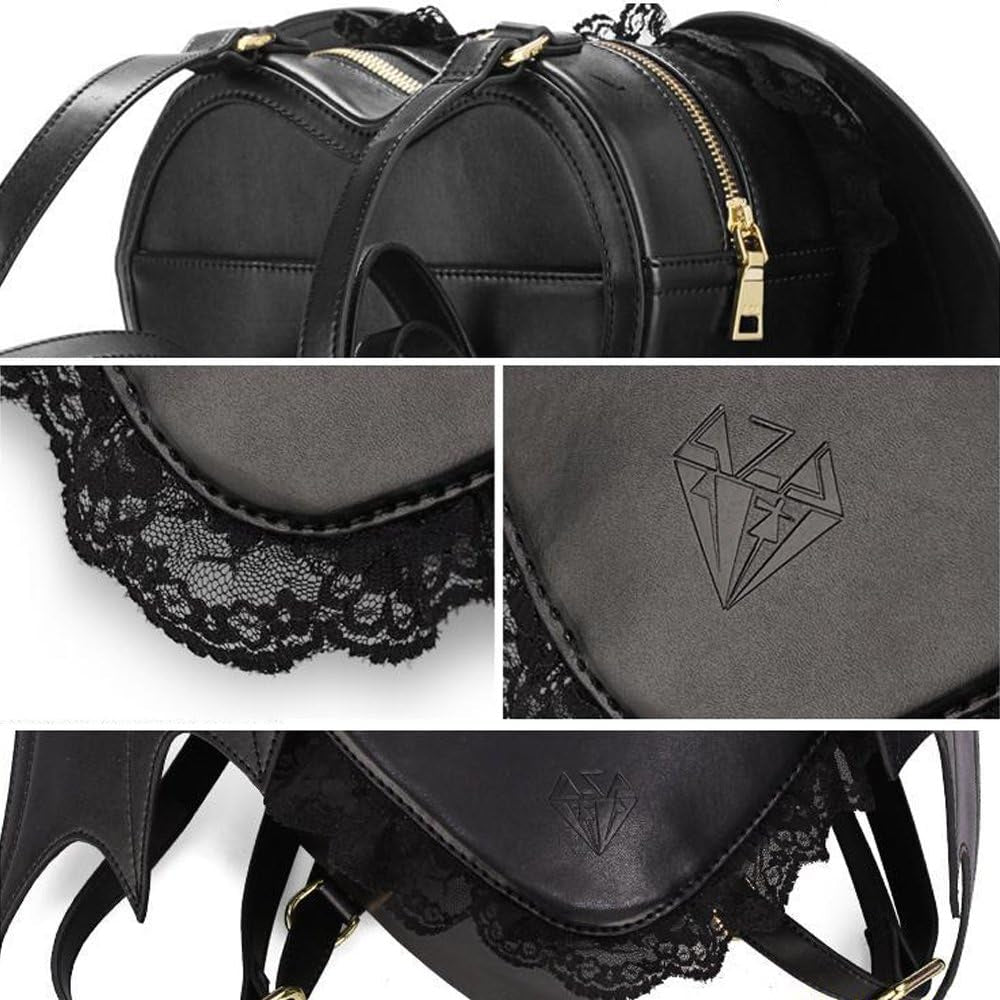 Black Bat Heart Wings Backpack