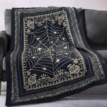 Victorian Spider Web Goth Throw Blanket