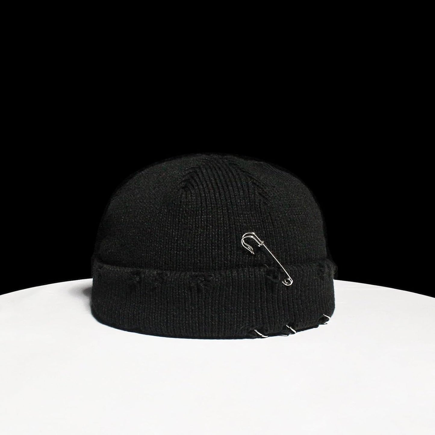 Distressed Ring Beanie Hat Unisex Fashion Hip-Hop Slouchy Knitted Skull Caps