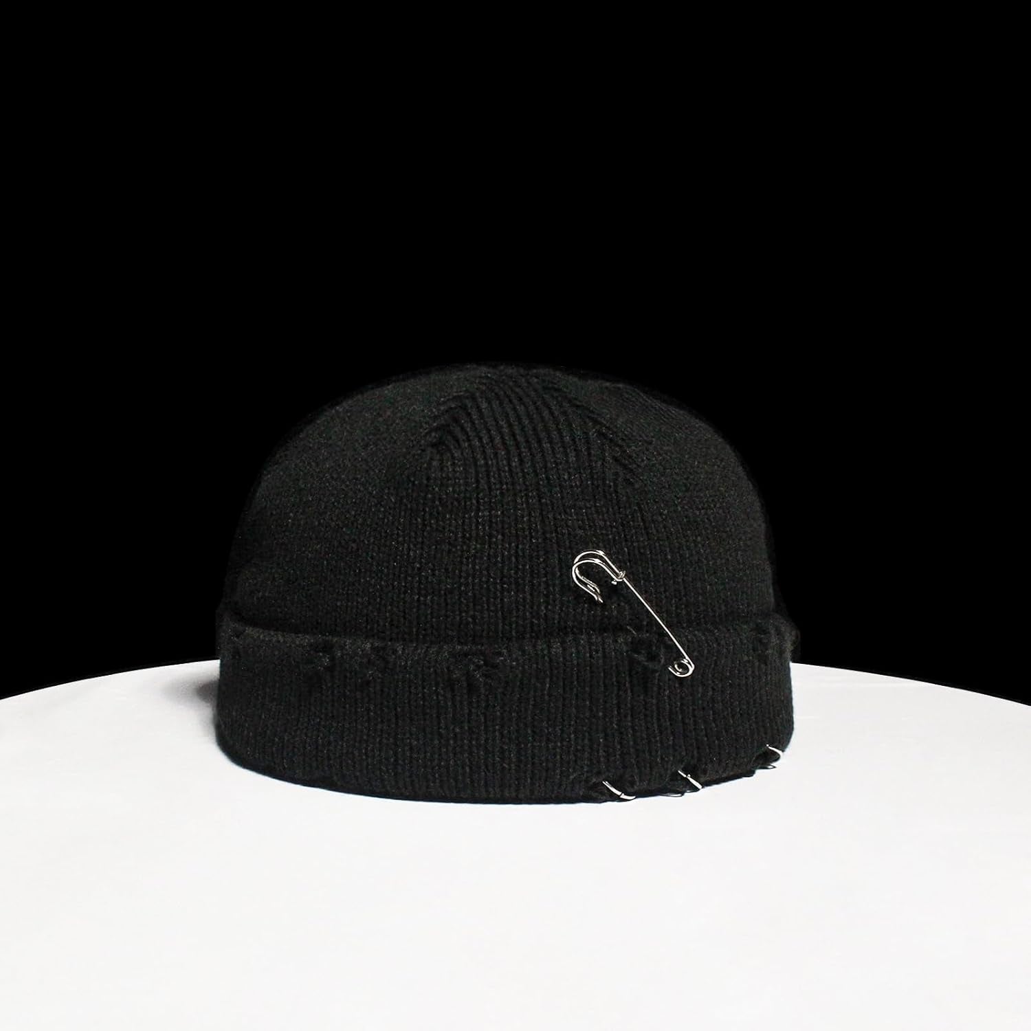 Distressed Ring Beanie Hat Unisex Fashion Hip-Hop Slouchy Knitted Skull Caps