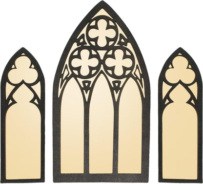 3-Pack Gothic Arched Wall Mirrors