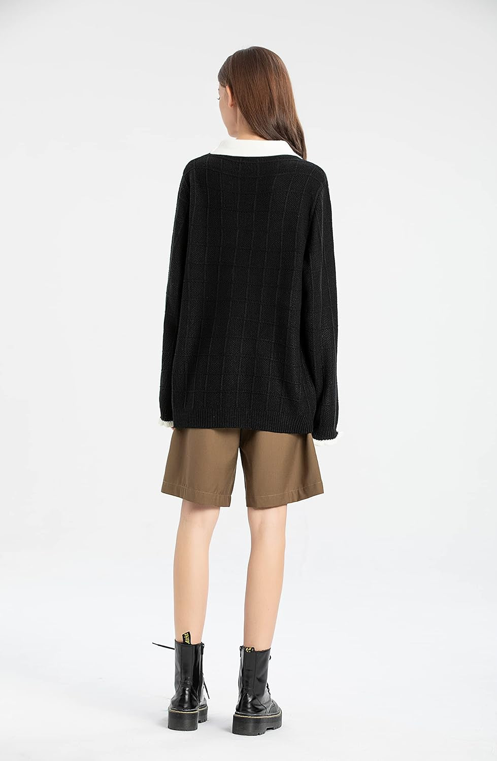 Pan Collar Knitted Sweater – Casual Gothic Pullover